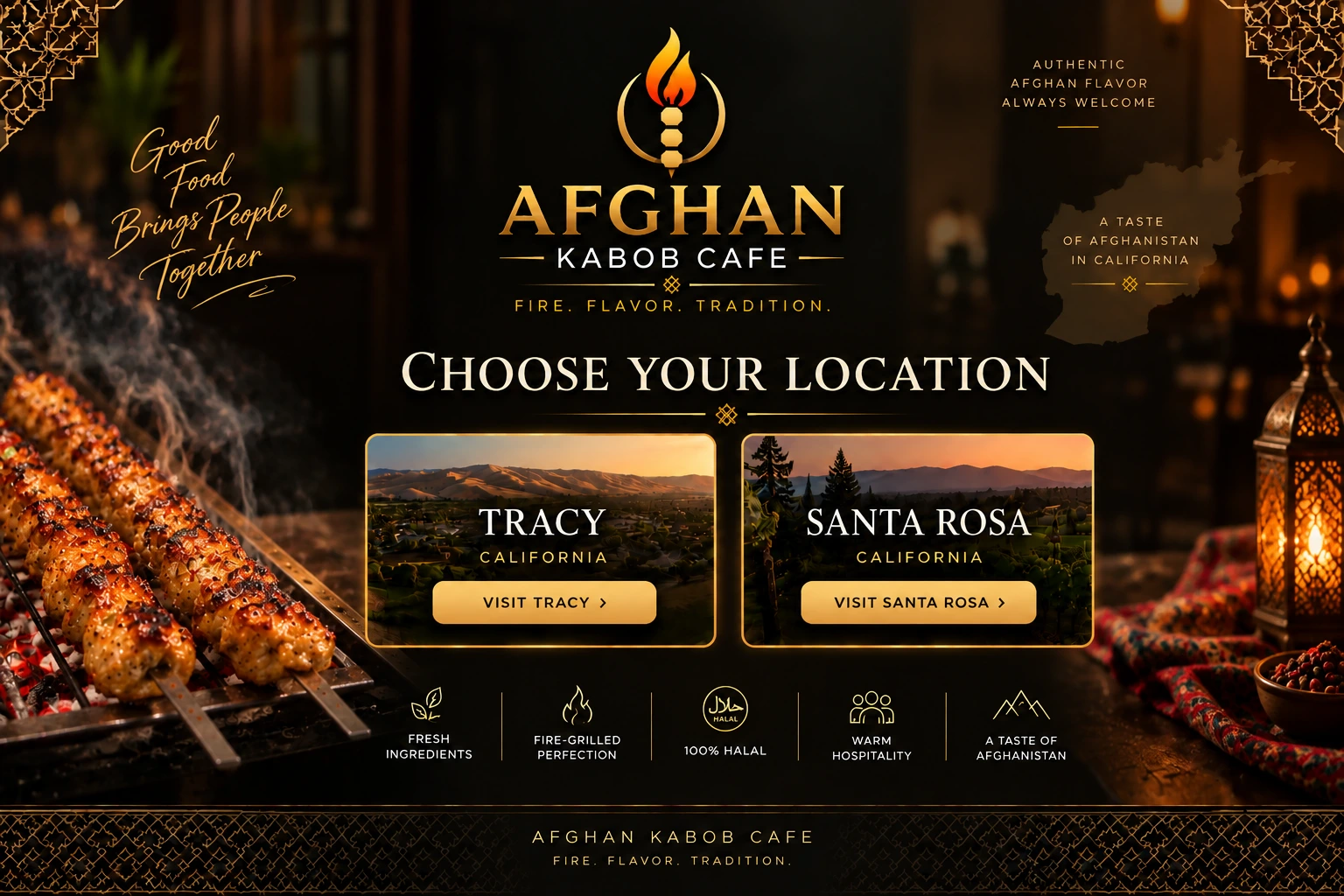 Afghan Kabob Cafe - Choose Tracy or Santa Rosa location