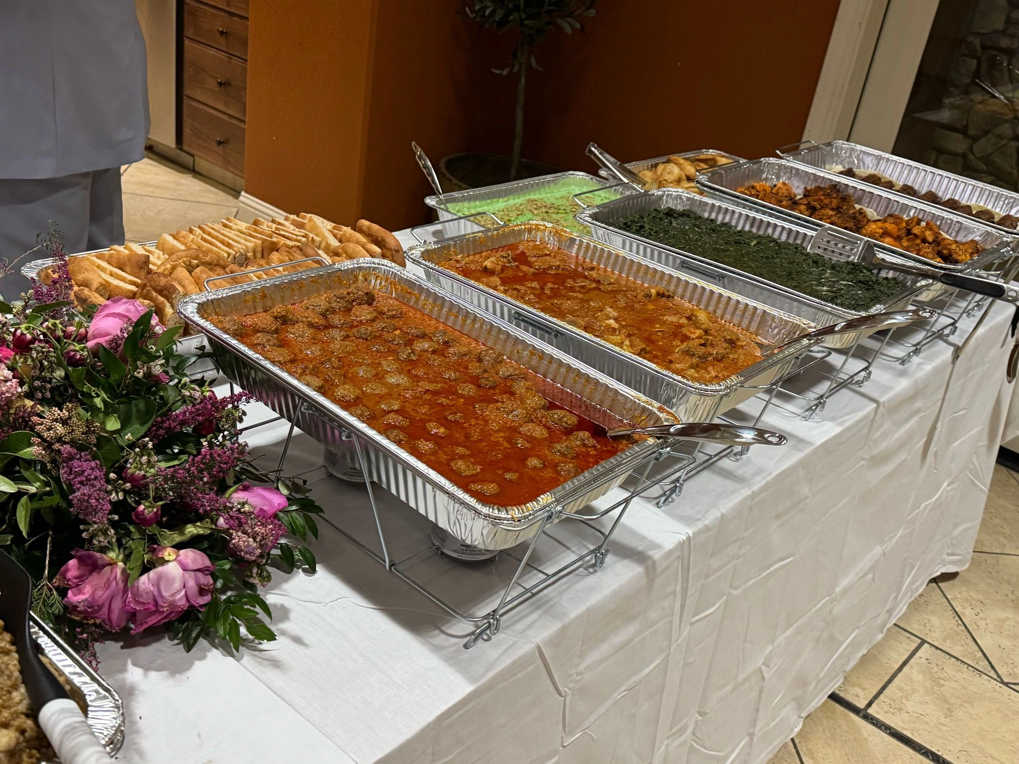 Afghan catering spread from Afghan Kabob Cafe