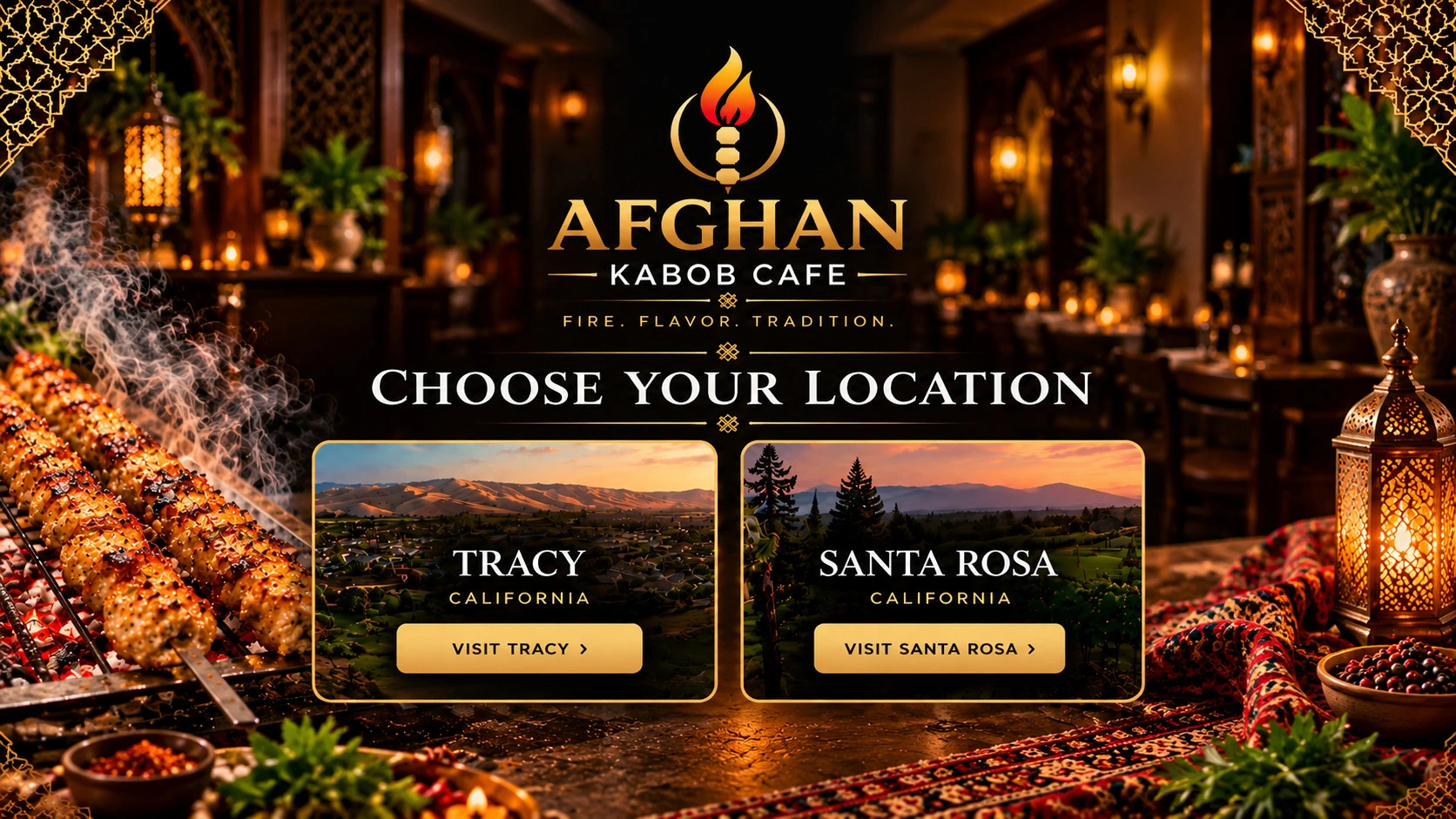 Afghan Kabob Cafe - Choose your location
